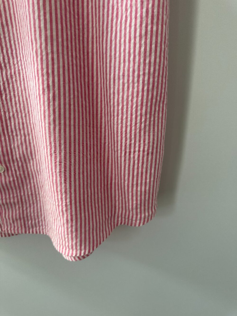 Next Pink & White Stripe Men's Large Short Sleeve Shirt 100% Cotton - Picture 4 of 8